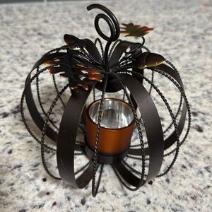 Metal Pumpkin Tealight Candle Holder